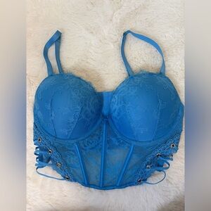 Victoria’s Secret dream angels grommet lace corset bustier bra size 34D